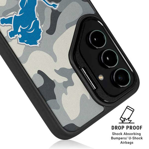 NFL Detriot Lions Camo Galaxy S24 FE Kickstand Case